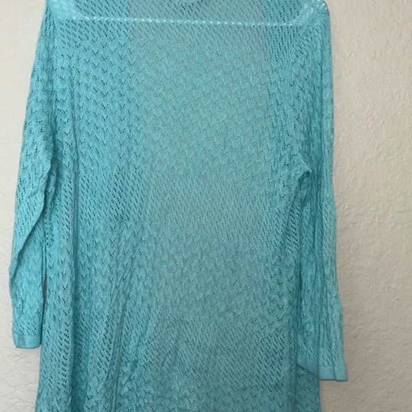 Woman blue sheer cardigan long sleeve size Xl - Picture 5 of 5